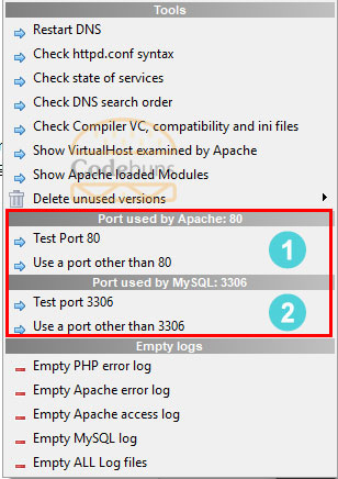 WAMPSERVER change port option