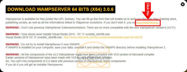 wampserver download popup