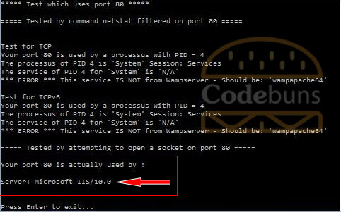 WAMPSERVER error port 80 used