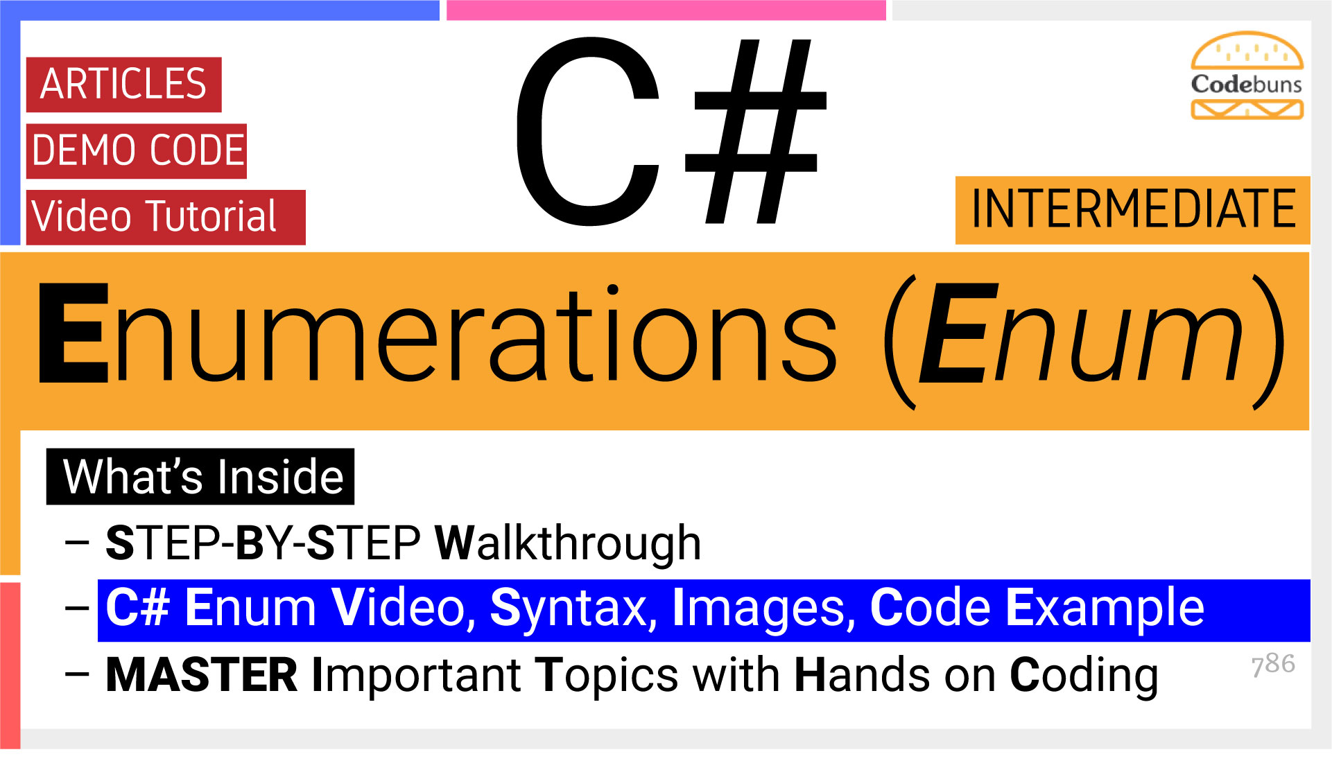 Enums. Using enums are a really useful way to…